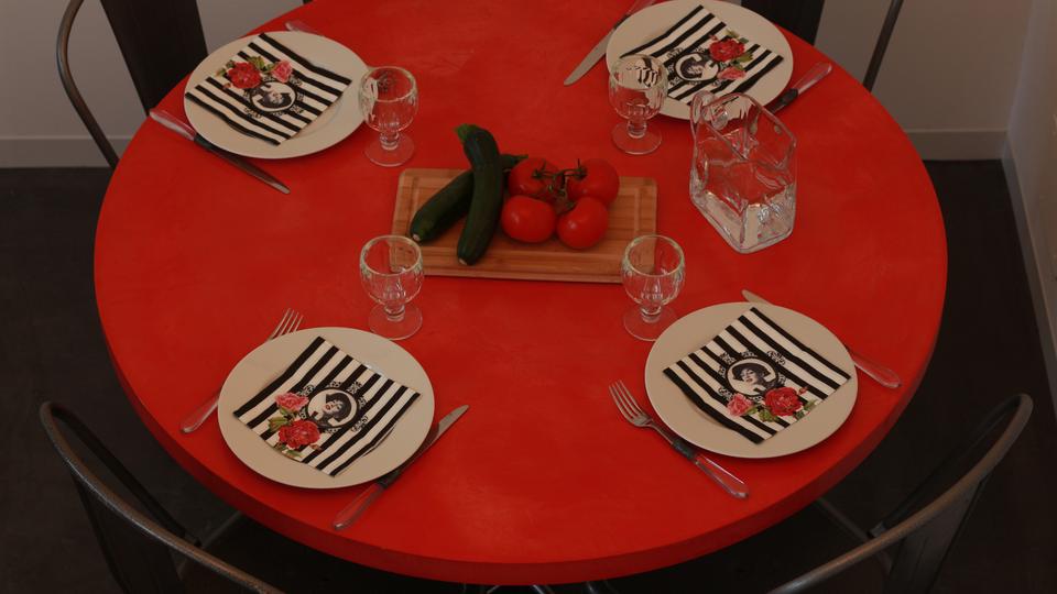 Plateau de table de salle à manger réalisé sur-mesure en béton ciré décoratif